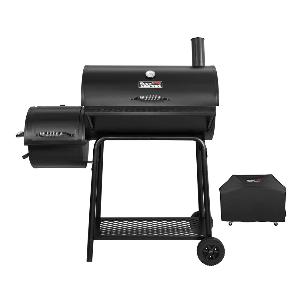 Royal Gourmet Cc1830fc - Ahumador de Carbón (Parrilla + Cubierta) - Color Negro