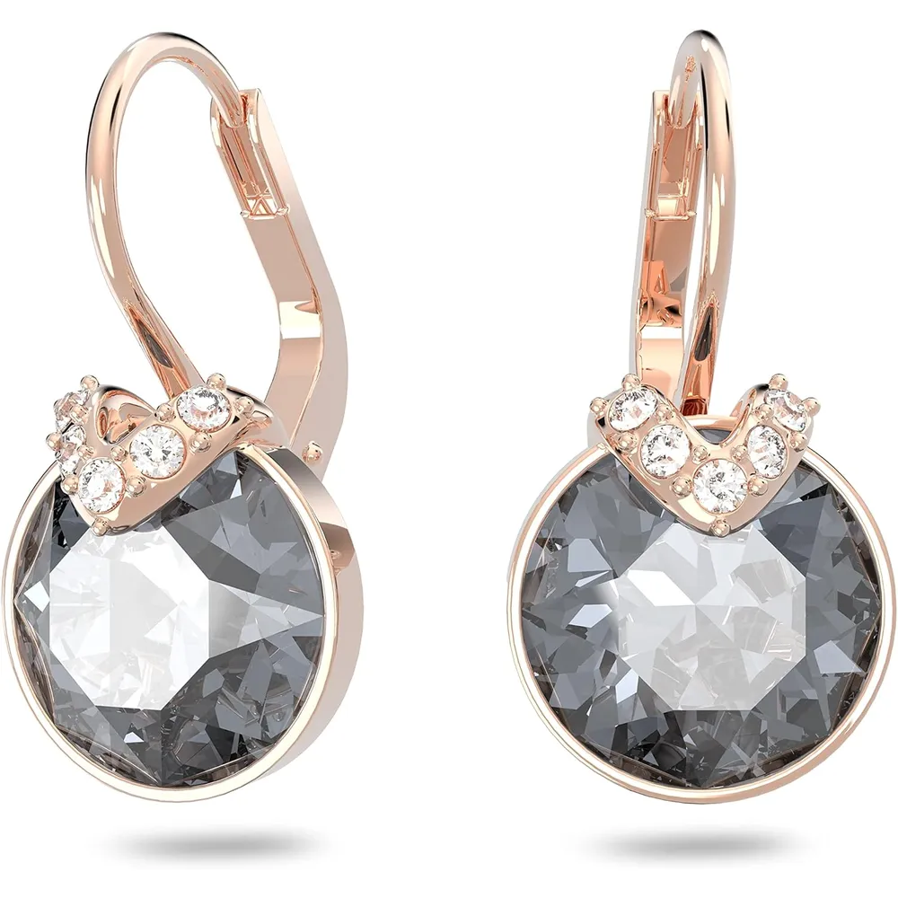 SWAROVSKI ARETES MINI DROP BELLA ACABADO ORO ROSA PARA MUJER | GRIS