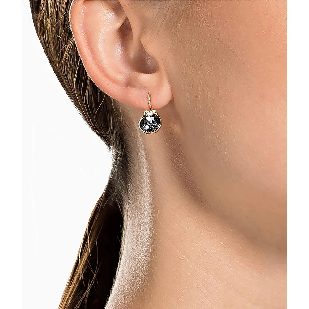 SWAROVSKI ARETES MINI DROP BELLA ACABADO ORO ROSA PARA MUJER | GRIS