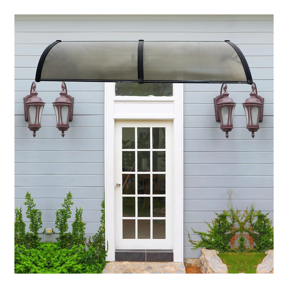 Toldo para Ventana de 40 X 80" - Cubierta de Policarbonato para Puerta Delantera Al Aire Libre - Patio (Marrón - 1 Unidad)