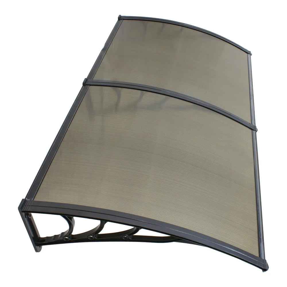 Toldo para Ventana de 40 X 80" - Cubierta de Policarbonato para Puerta Delantera Al Aire Libre - Patio (Marrón - 1 Unidad)