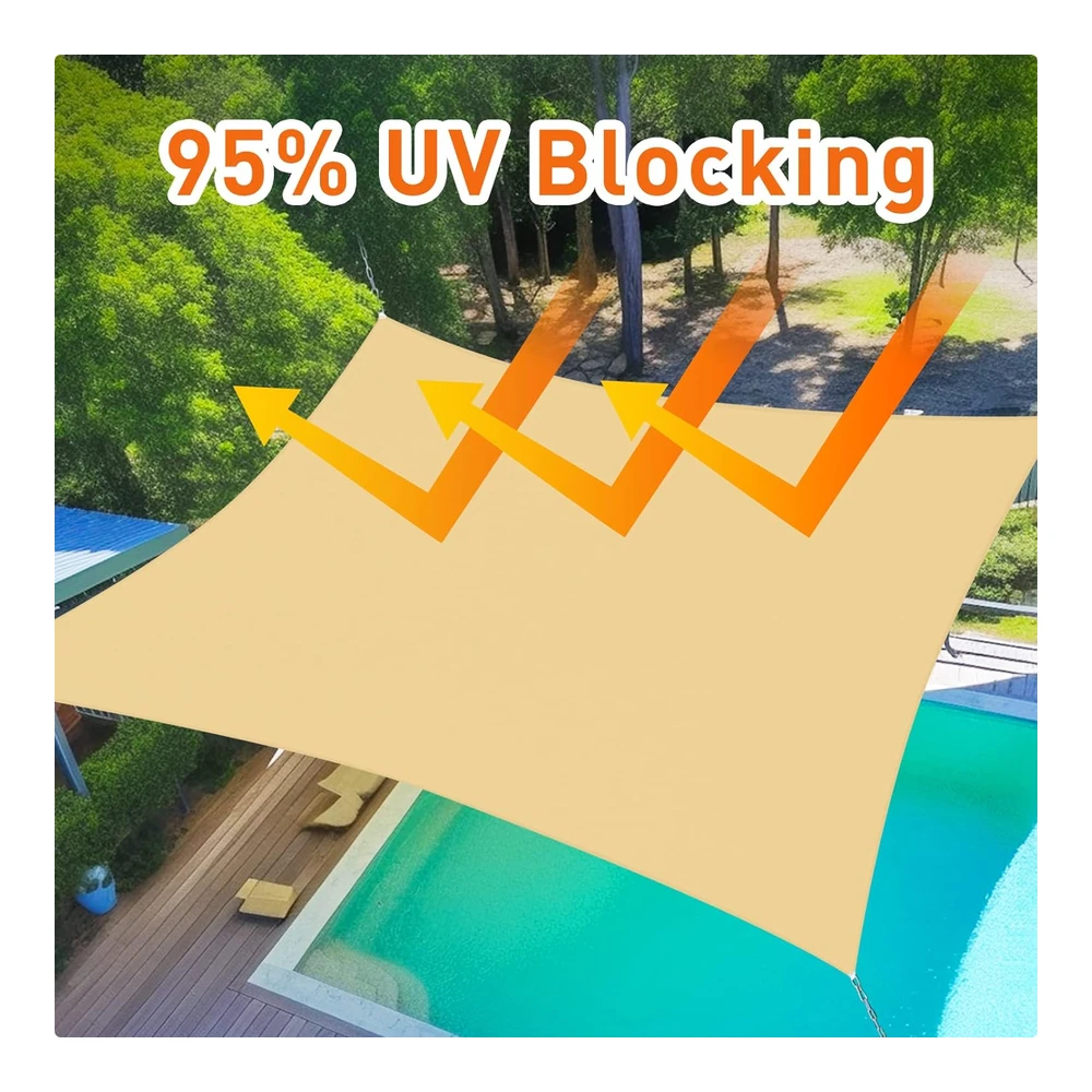 Artpuch - Toldo Tipo Vela - Rectangular - de 6.53 Oz / M² - Bloquea Los Rayos Ultravioleta - Ideal para El Patio - Jardín - Instalaciones y Actividades Al Aire Libre - de 10 X 13"