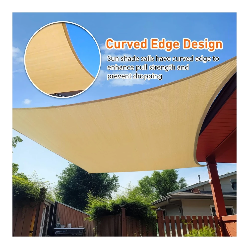 Artpuch - Toldo Tipo Vela - Rectangular - de 6.53 Oz / M² - Bloquea Los Rayos Ultravioleta - Ideal para El Patio - Jardín - Instalaciones y Actividades Al Aire Libre - de 10 X 13"