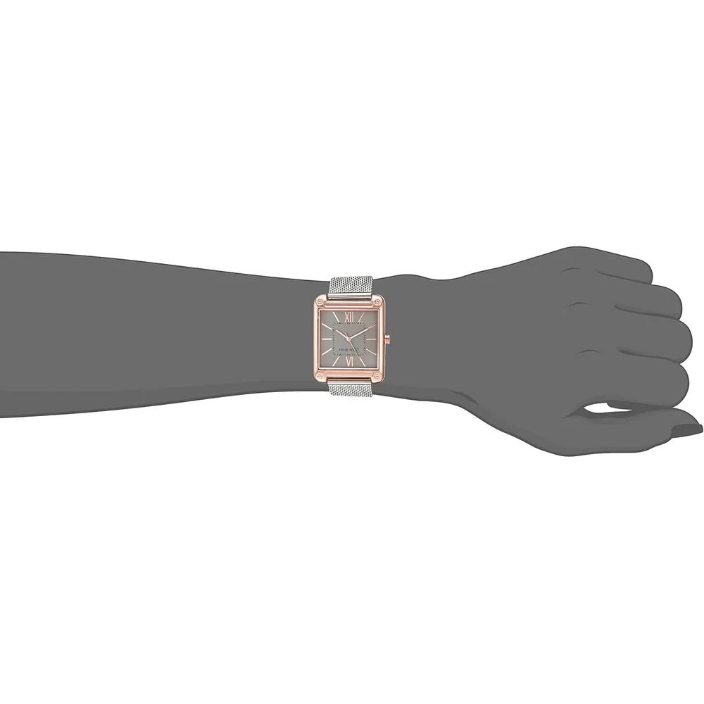 Nine West NW/2090CHGB reloj femenino | 29 mm - Plateado/Oro rosa