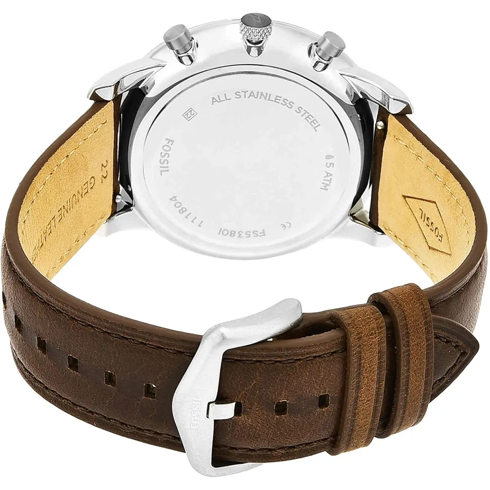 Fossil reloj cronógrafo Neutra de cuarzo para hombre, acero inoxidable| Marrón