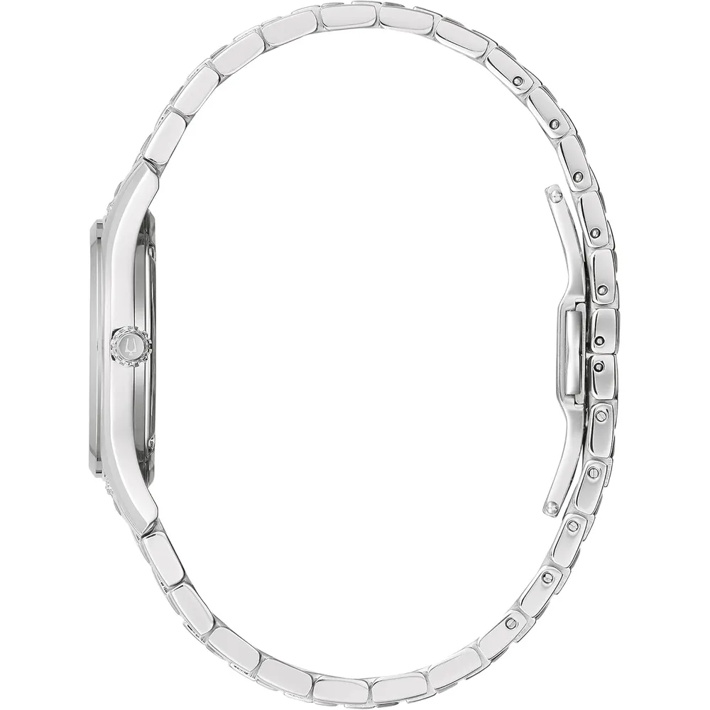 Bulova reloj clásico mujer con diamantes 3 agujas de cuarzo acero inoxidable | Plata