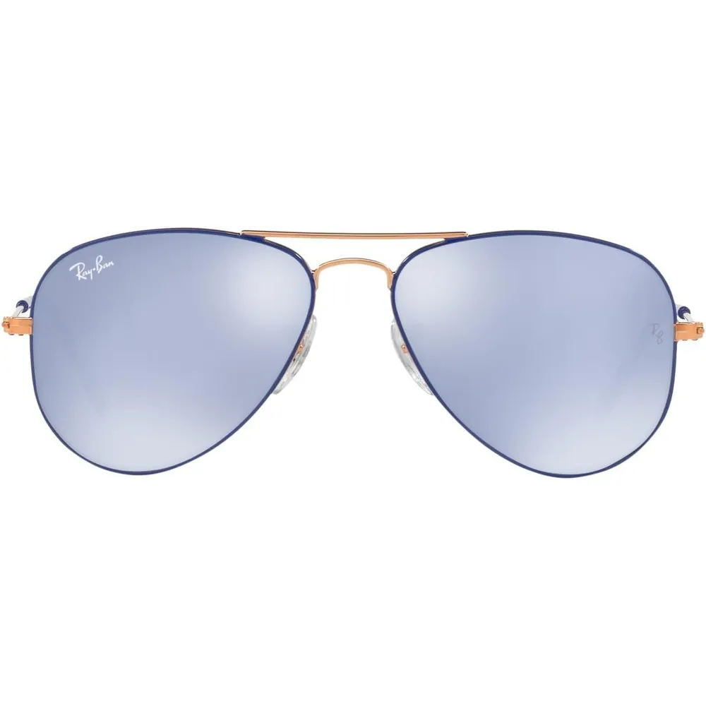 Ray-Ban Junior RJ9506S Gafas de sol para niños | Blue on Copper / Blue Flash Silver II