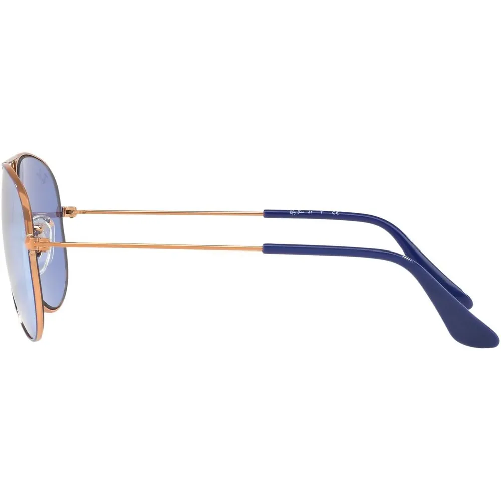 Ray-Ban Junior RJ9506S Gafas de sol para niños | Blue on Copper / Blue Flash Silver II