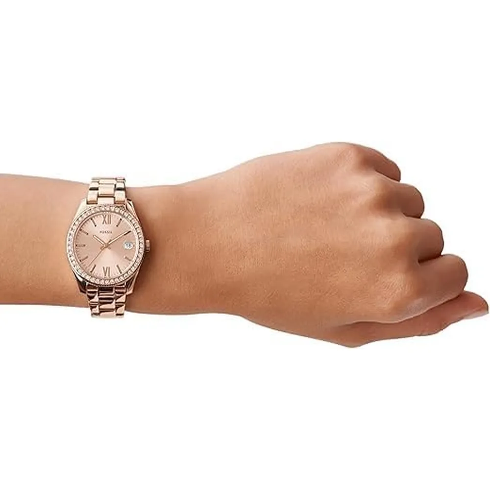 b075qdqfb5_3_webp.webp Fossil reloj de cuarzo Scarlette Mini para mujer, acero inoxidable | Oro rosa