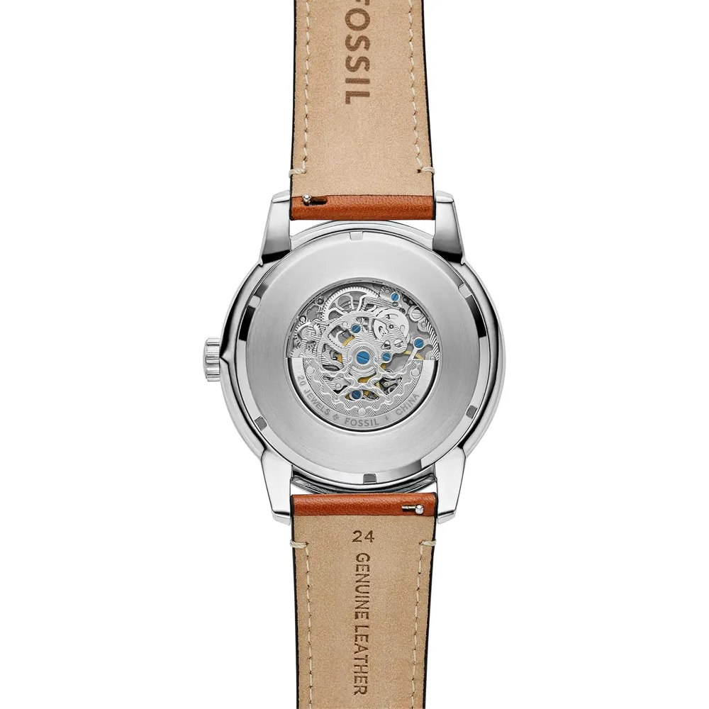 Fossil reloj automático Townsman para hombre, acero  | Marrón/ Azul