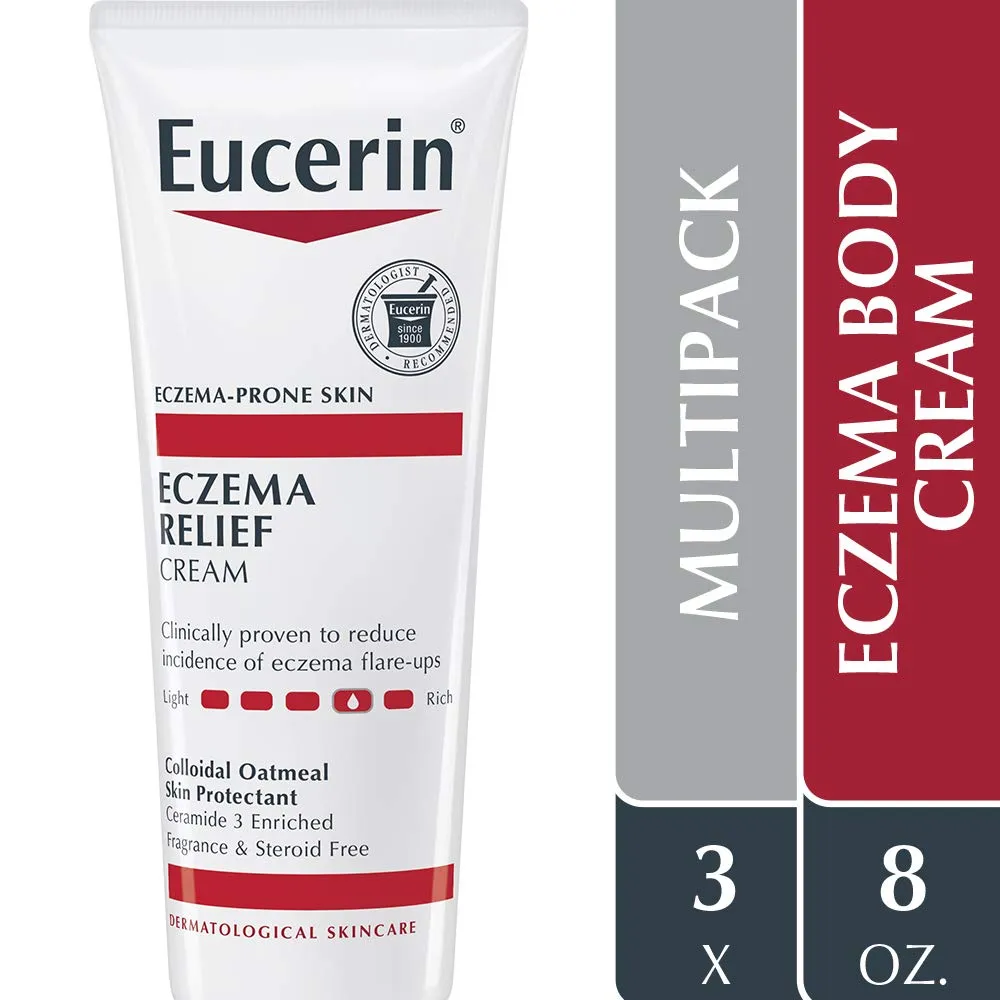 PACK 3 EUCERIN CREMA ALIVIO DEL ECCEMA PARA PIEL SENSIBLE 8 OZ / 237 ML