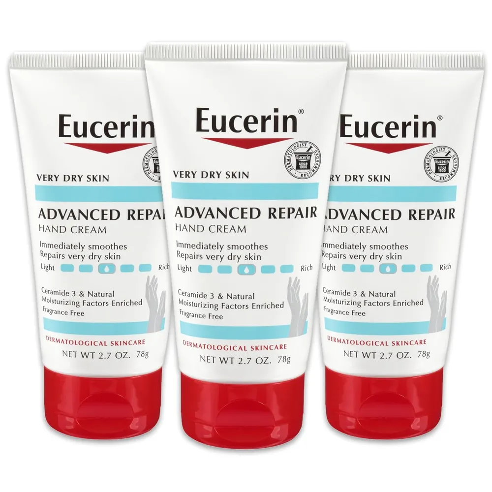 PACK 3 EUCERIN CREMA DE MANOS ADVANCED REPAIR 2.7 OZ / 78 G