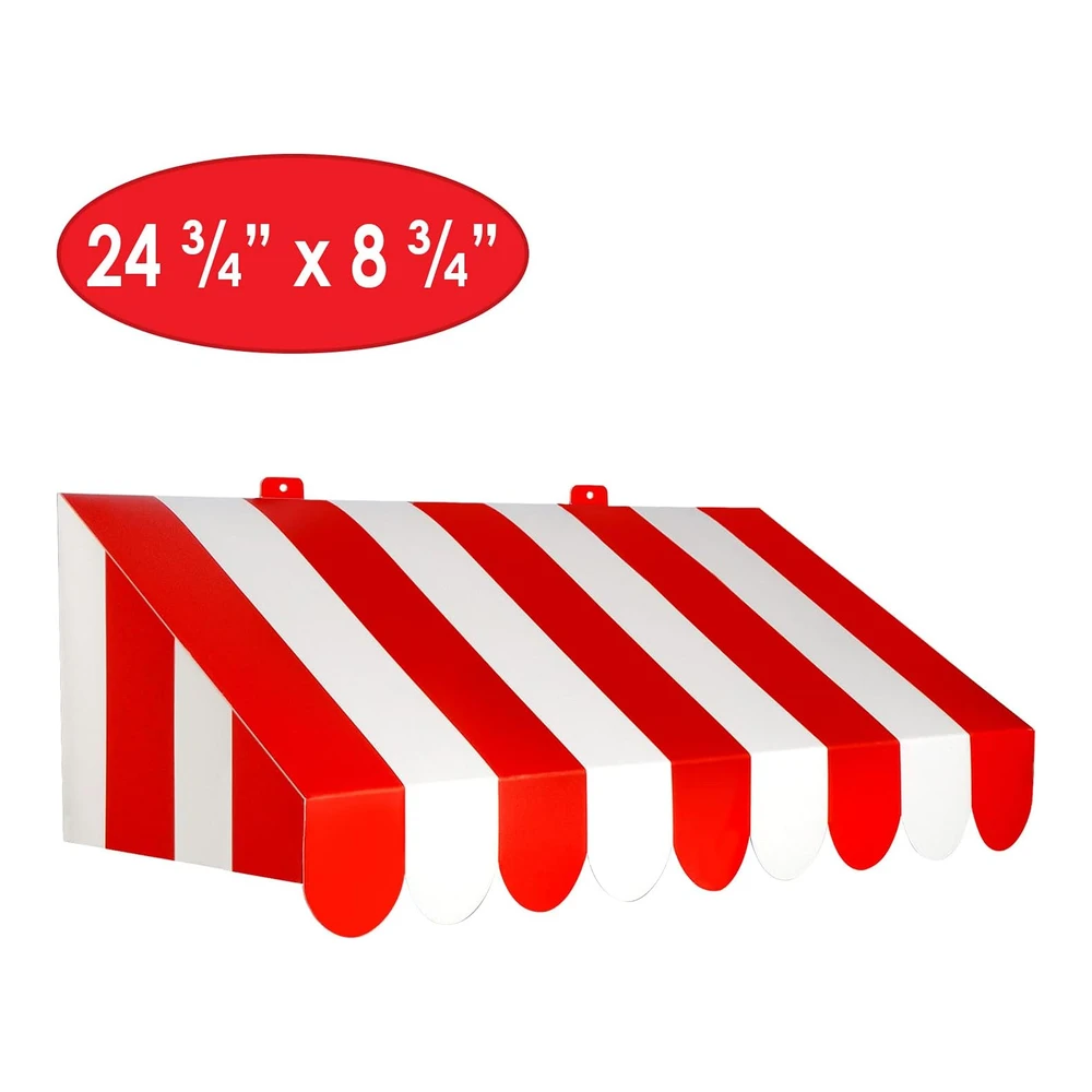 Beistle - 2 Piezas de Decoración de Pared de Toldo 3d - 24.75 X 8.75" (Rojo / Blanco)
