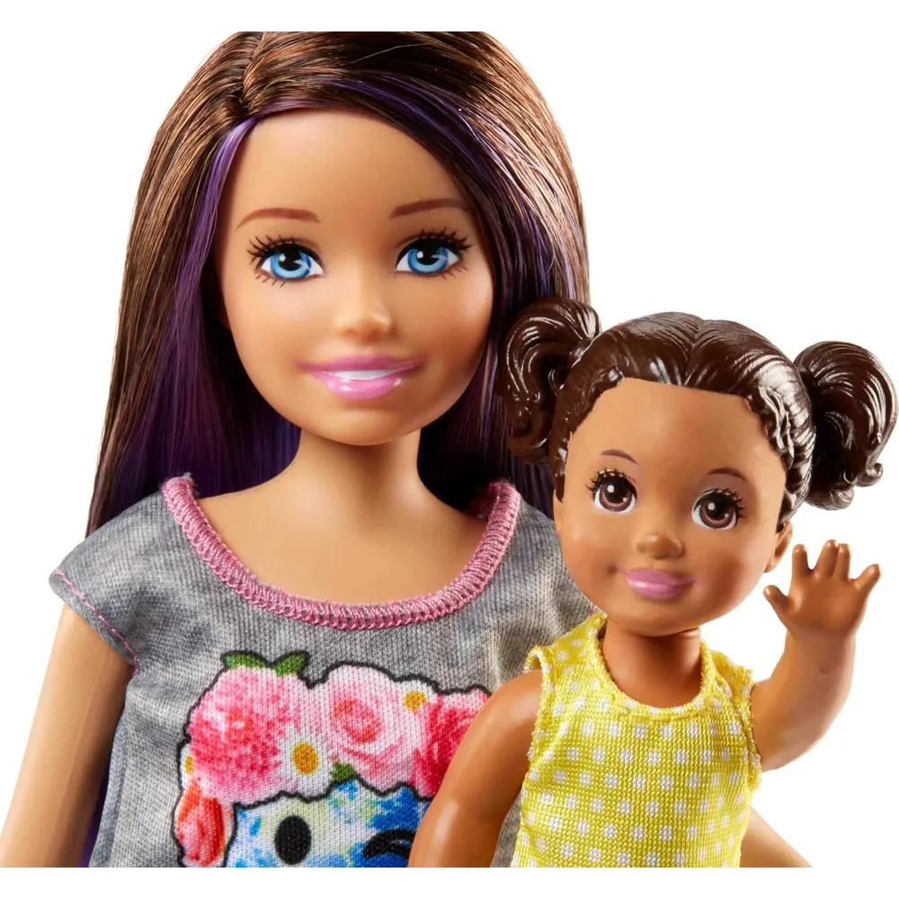 BARBIE SKIPPER SET CUIDADO BEBÉS CON MUÑECA Y ACCESORIOS