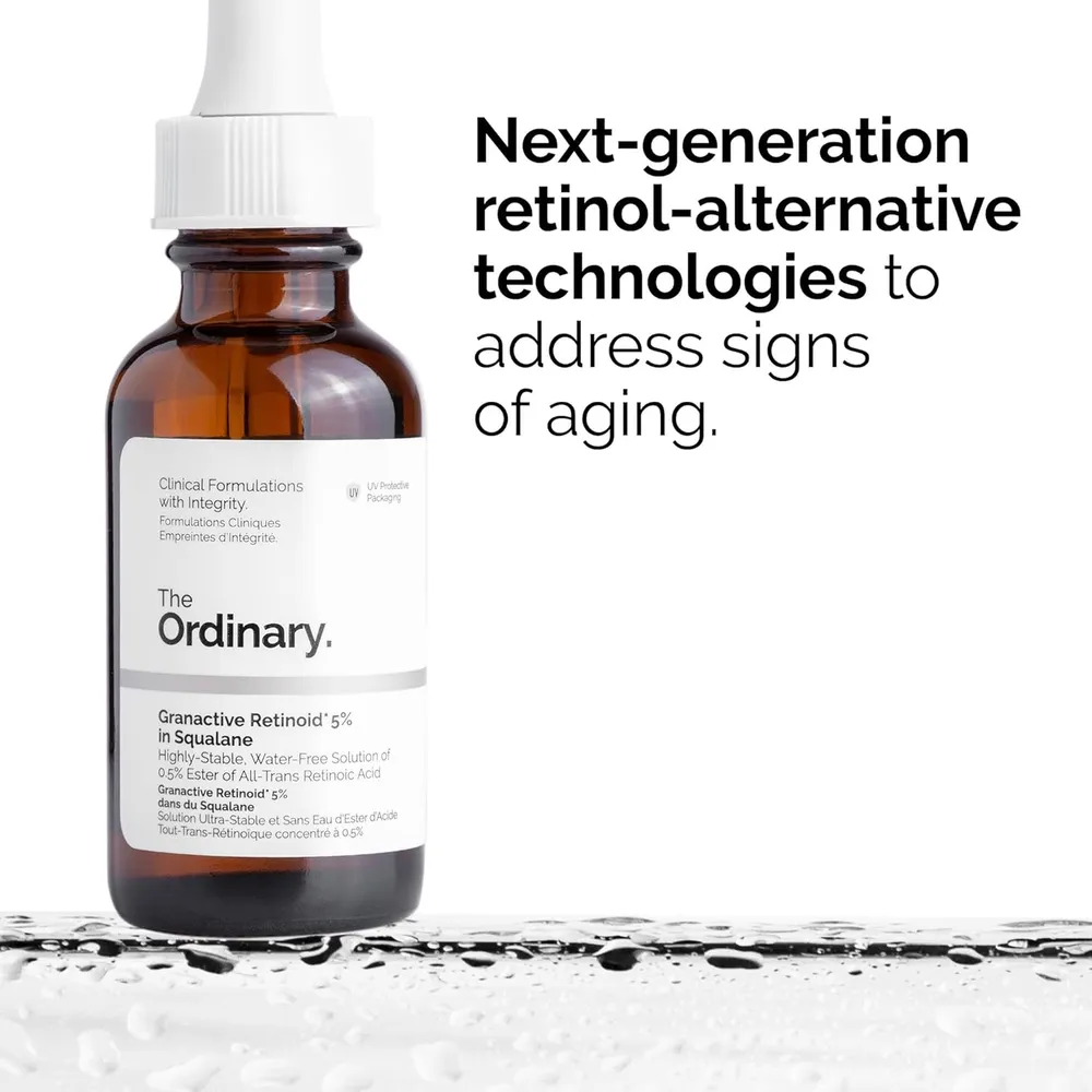 The Ordinary retinoide Granactive 5% en Escualano antiedad avanzado | 30 ml.
