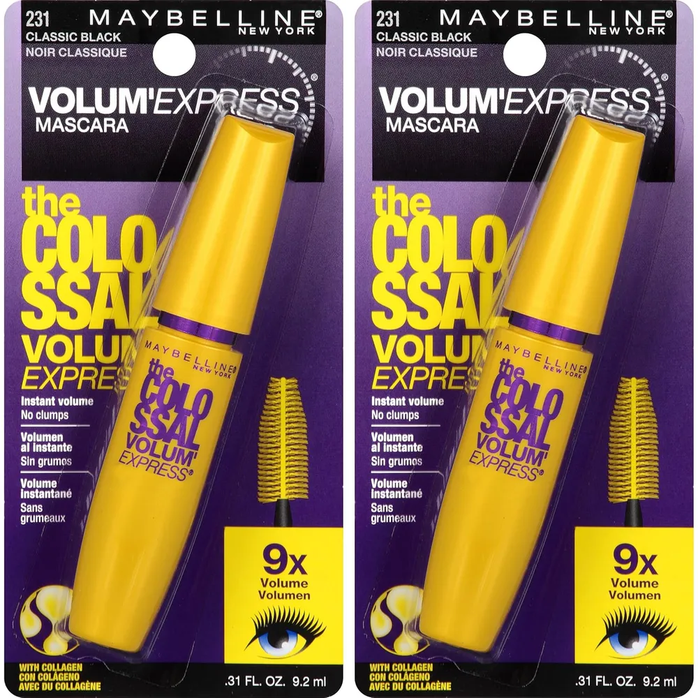 PACK 2 MÁSCARA DE PESTAÑAS VOLUM’ EXPRESS COLOSSAL MAYBELLINE CLASSIC BLACK
