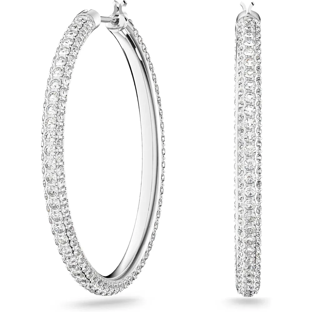 SWAROVSKI ARETES HOOP DEXTERA ACABADO RODIO PARA MUJER | RODIO