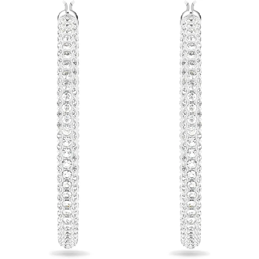 SWAROVSKI ARETES HOOP DEXTERA ACABADO RODIO PARA MUJER | RODIO