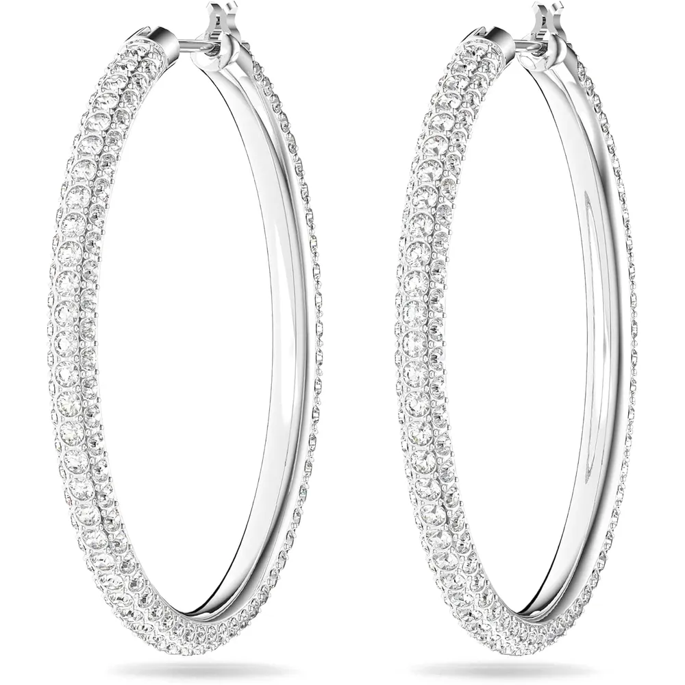 SWAROVSKI ARETES HOOP DEXTERA ACABADO RODIO PARA MUJER | RODIO