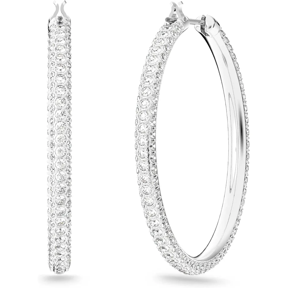 SWAROVSKI ARETES HOOP DEXTERA ACABADO RODIO PARA MUJER | RODIO