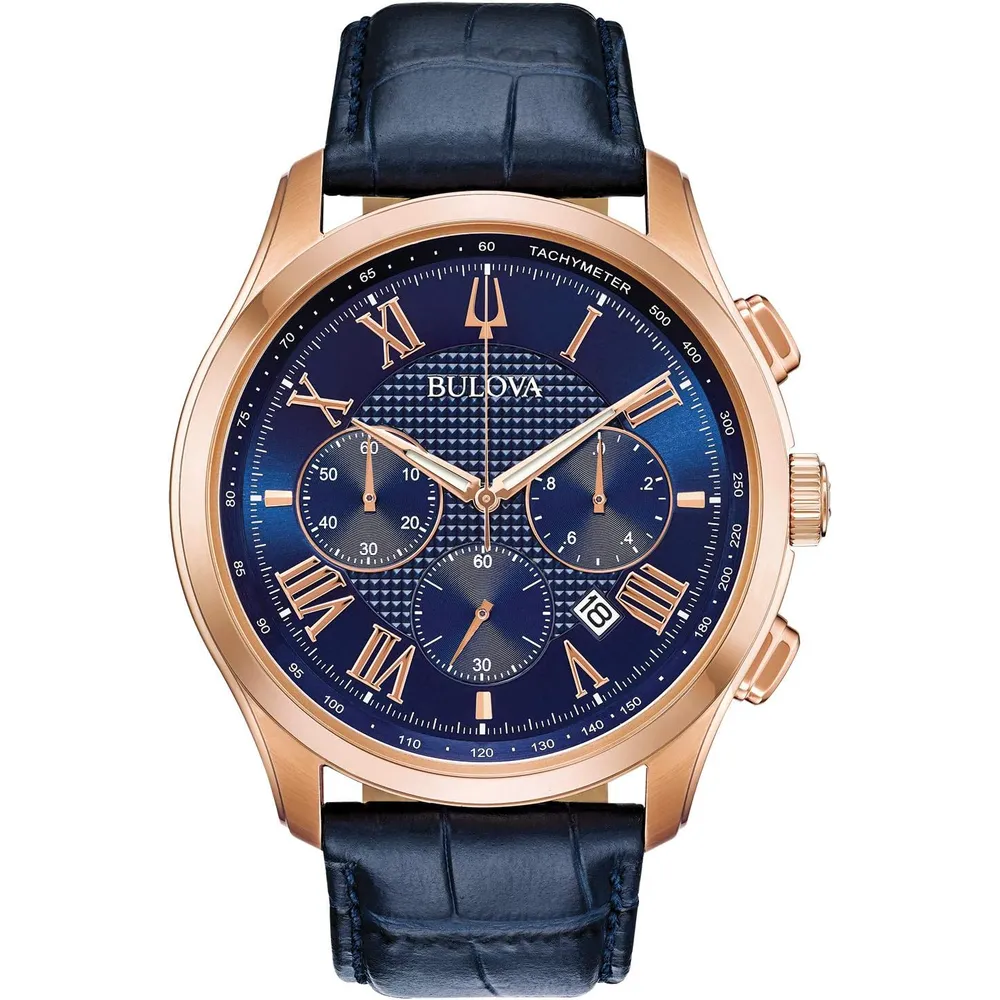 Bulova 97B170 reloj clásico Wilton con zafiro y reserva de 60 h | RoseGold/Stainless Steel