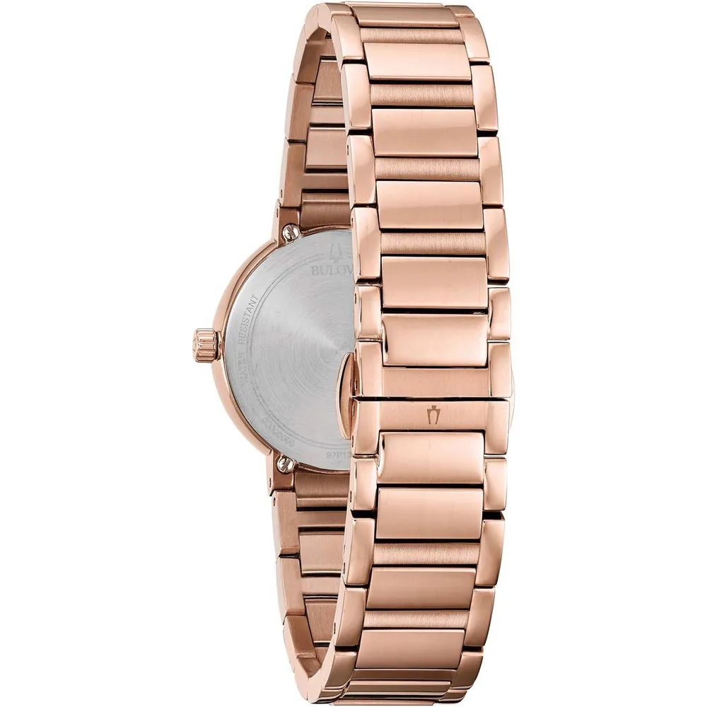 Bulova reloj Modern Millenia mujer cuarzo 3 agujas diamantes nácar cristal | Oro Rosa