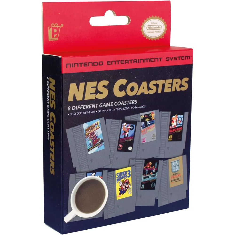 Paladone Nintendo NES, set 8 posavasos retro lámpara oficial