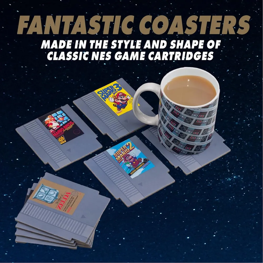 Paladone Nintendo NES, set 8 posavasos retro lámpara oficial
