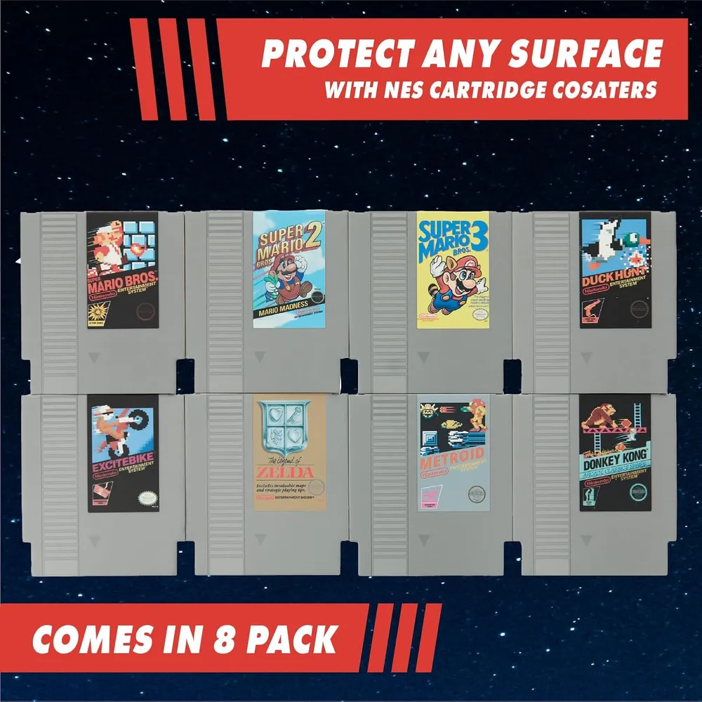 Paladone Nintendo NES, set 8 posavasos retro lámpara oficial