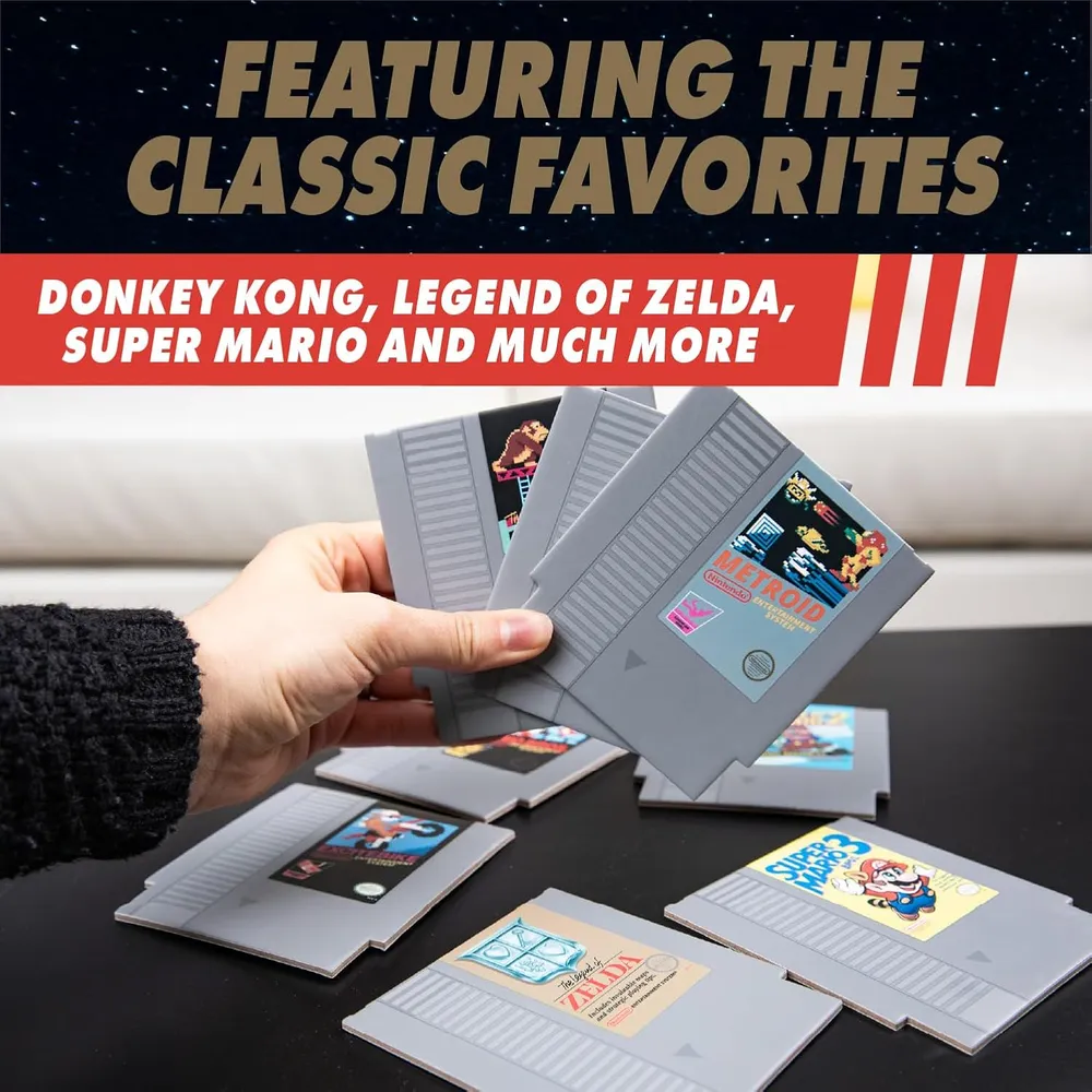 Paladone Nintendo NES, set 8 posavasos retro lámpara oficial