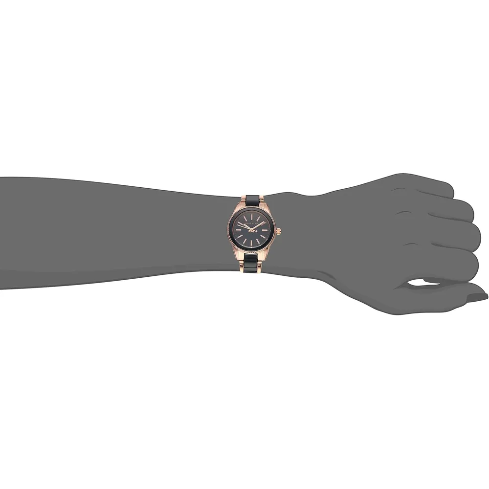 Anne klein AK/3212LPRG reloj de pulsera de resina | 30 mm - Oro rosa/azul marino