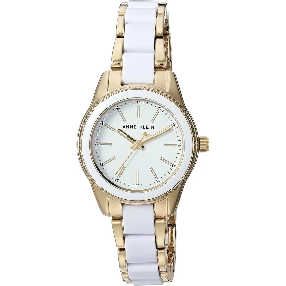 Anne klein AK/3212LPRG reloj de pulsera de resina | 30 mm - Blanco/Dorado