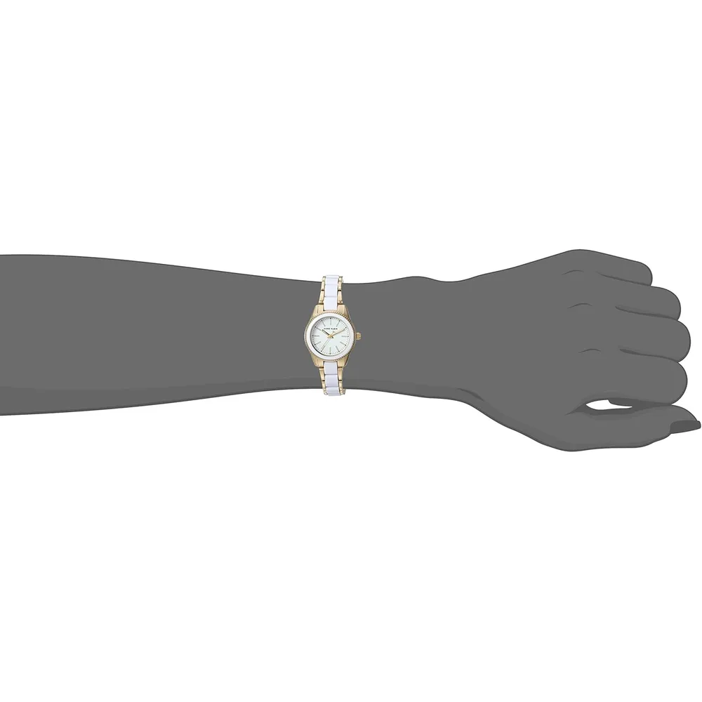 Anne klein AK/3212LPRG reloj de pulsera de resina | 30 mm - Blanco/Dorado