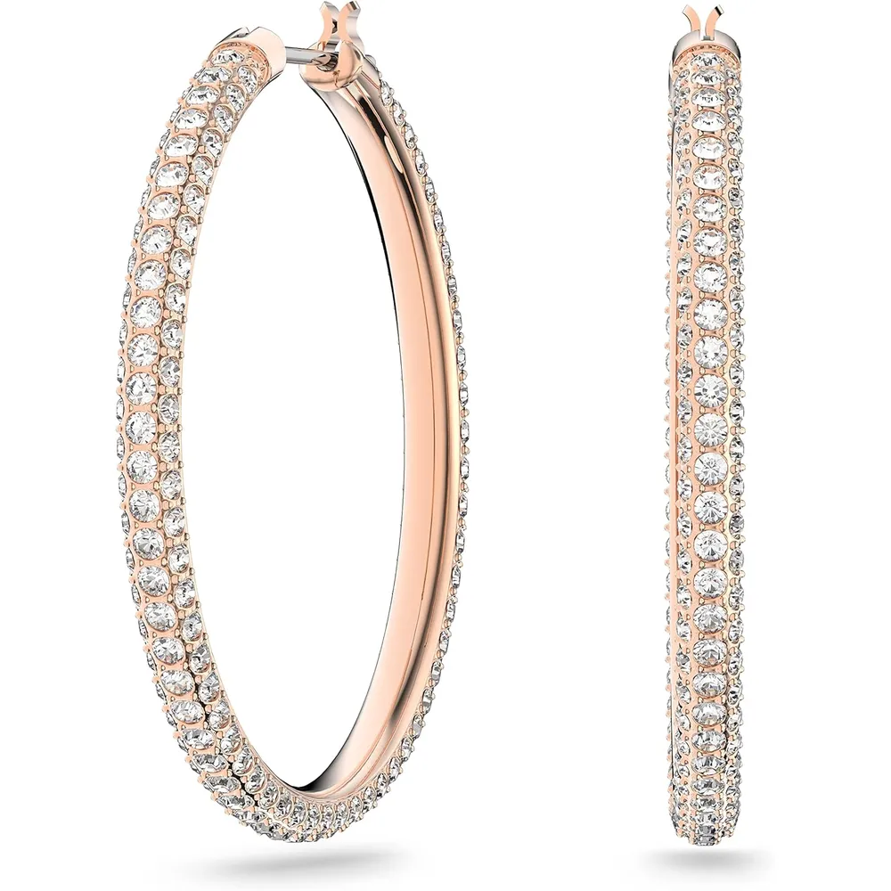 SWAROVSKI ARETES HOOP DEXTERA ACABADO ORO ROSA PARA MUJER | ORO ROSA