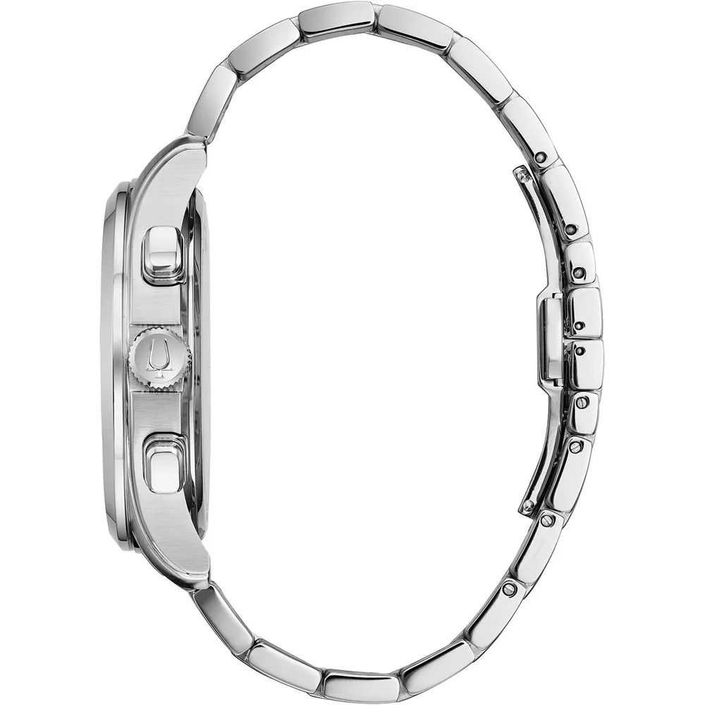 b079c5m6gm_1_webp.webp Bulova reloj Wilton hombre cronógrafo 3 agujas números romanos cristal | Plata