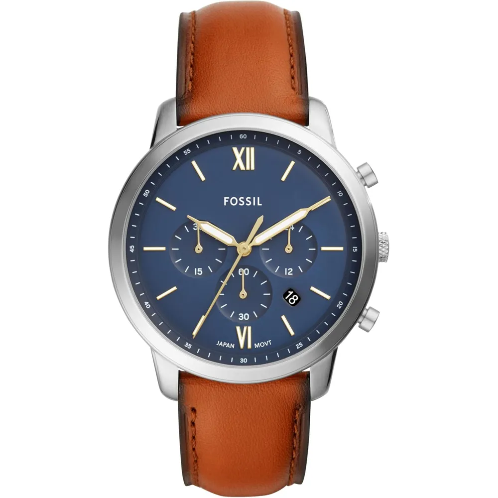 Fossil reloj cronógrafo Neutra Quartz de cuarzo para hombre | Marrón/ Azul