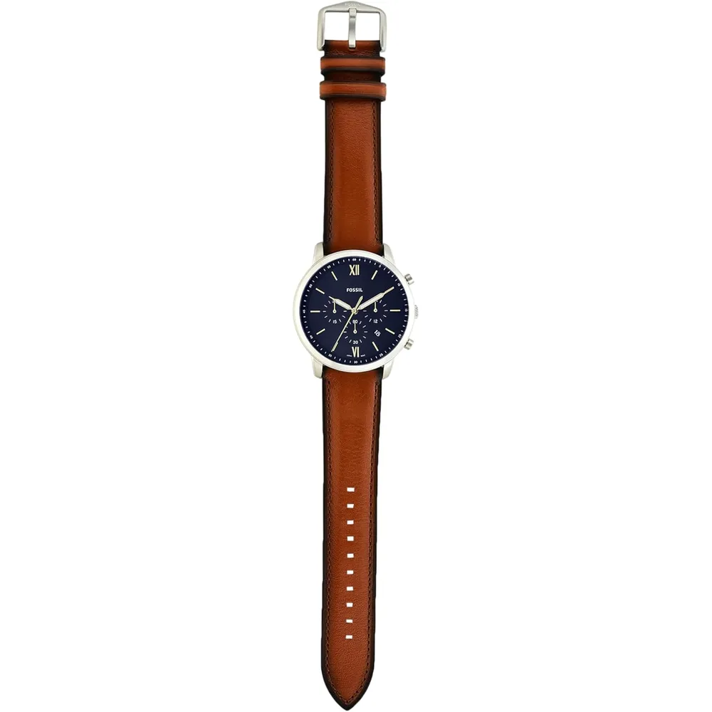 Fossil reloj cronógrafo Neutra Quartz de cuarzo para hombre | Marrón/ Azul