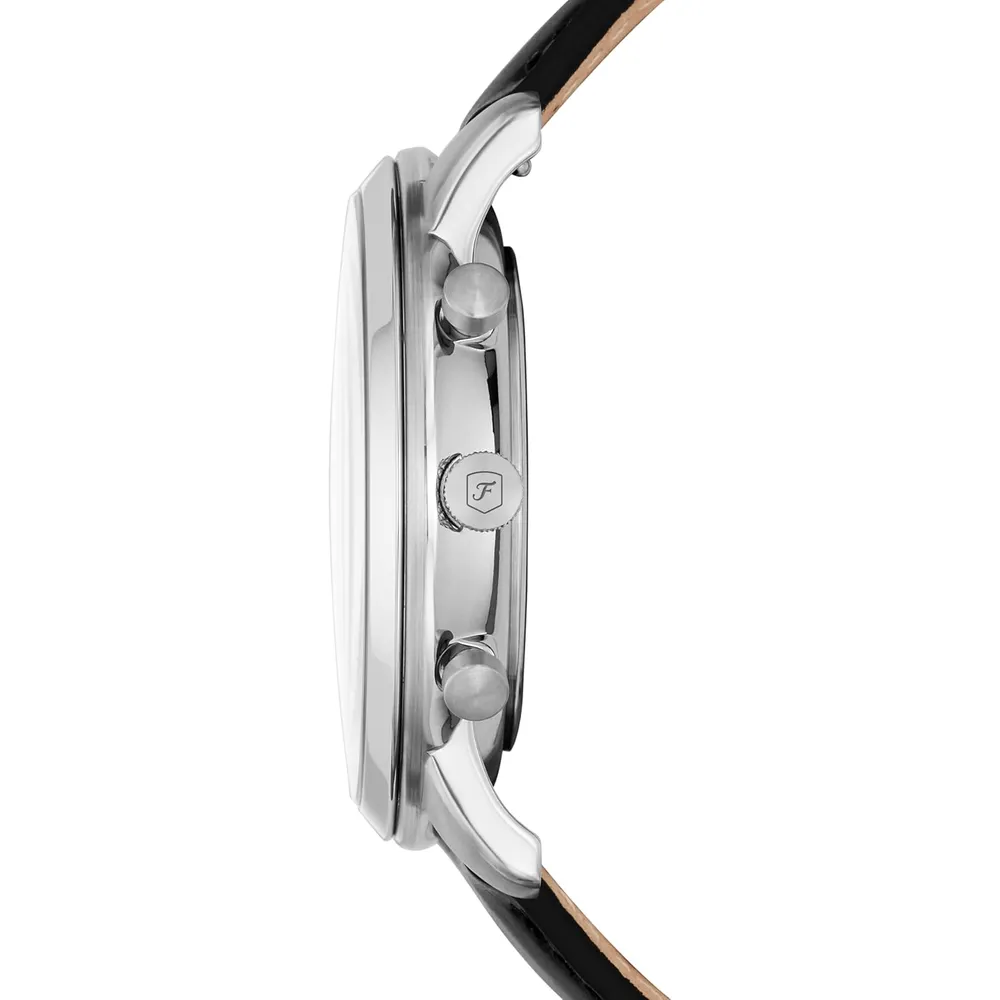 Fossil reloj cronógrafo Neutra de cuarzo para hombre | Negro/ Plateado