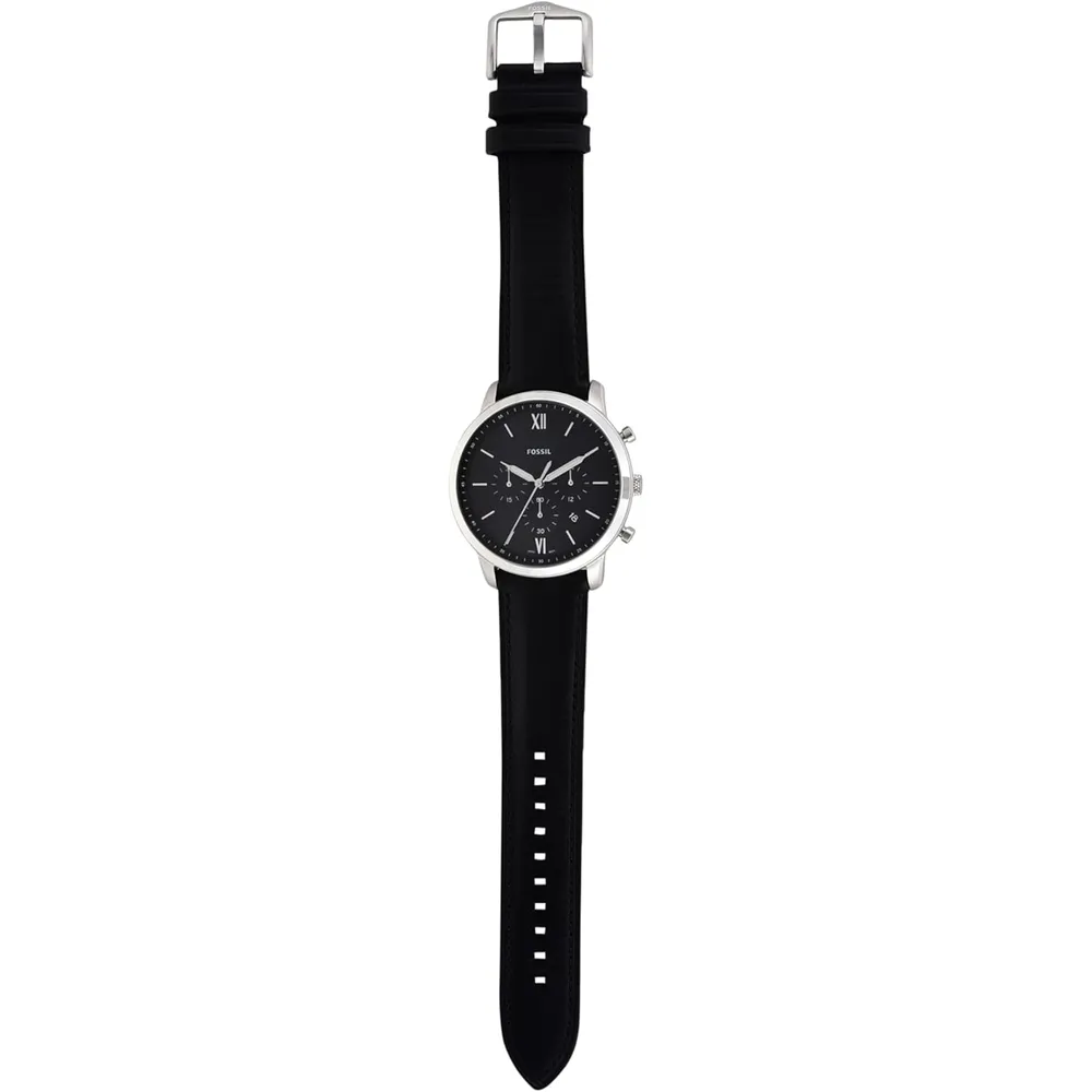 Fossil reloj cronógrafo Neutra de cuarzo para hombre | Negro/ Plateado
