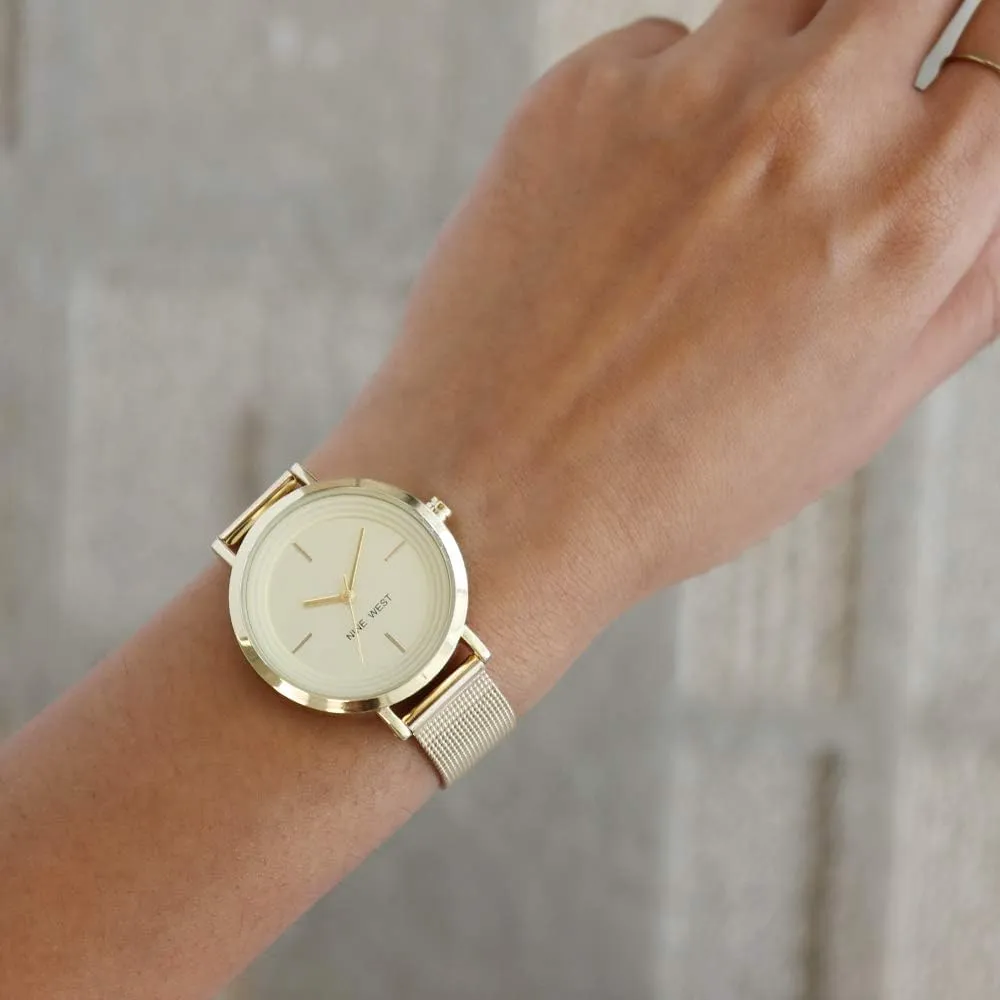 Nine West NW/2146RGRG reloj femenino de malla | 34 mm - Oro