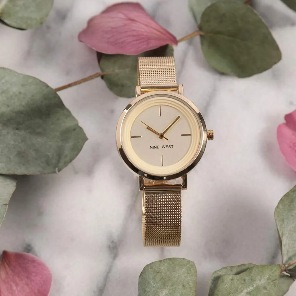 Nine West NW/2146RGRG reloj femenino de malla | 34 mm - Oro