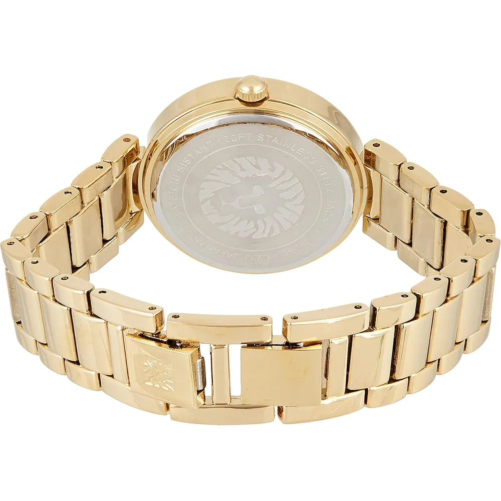 Anne Klein AK/1362GNRG reloj para dama con diamante genuino | 32 mm - Dorado/verde