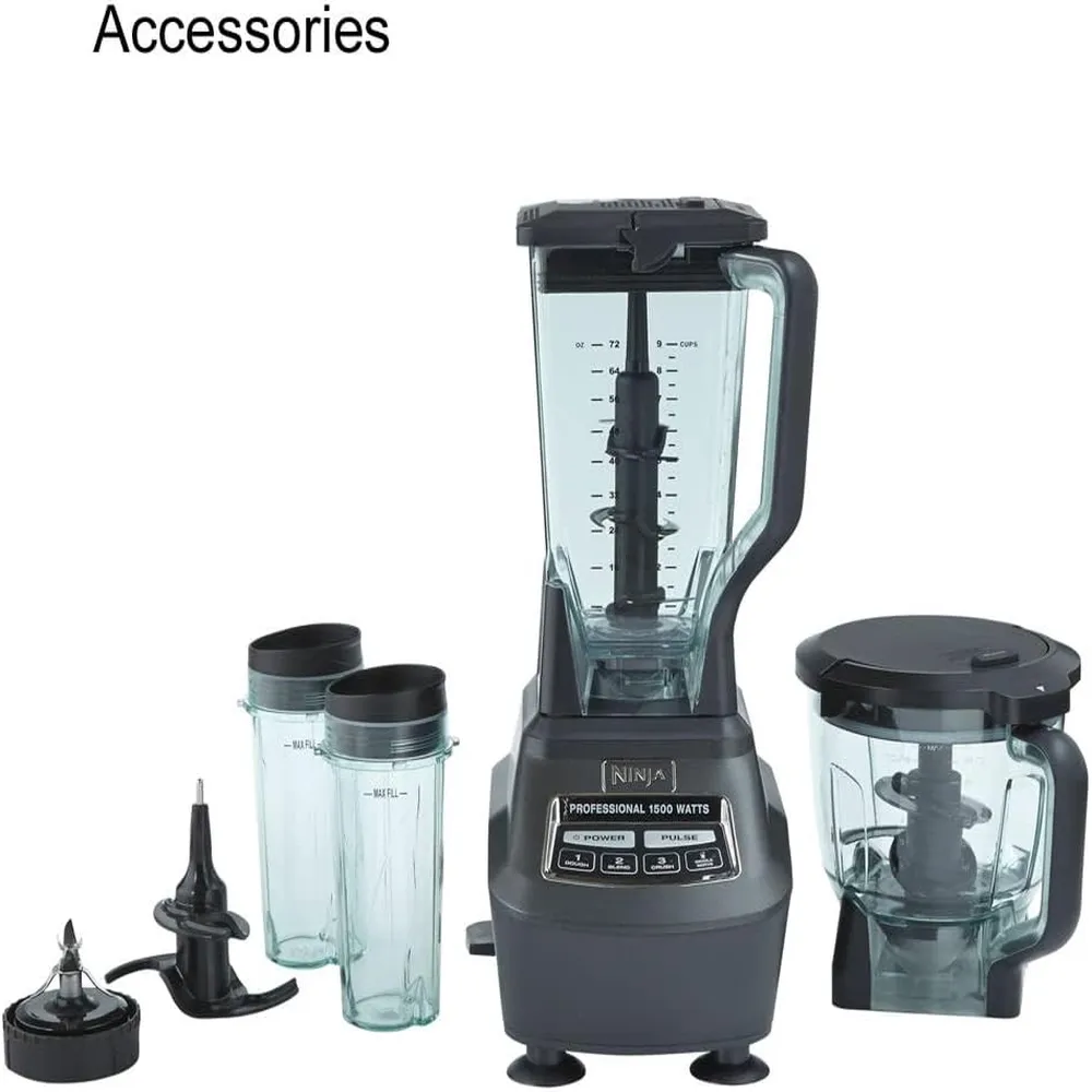 NINJA LICUADORA/PROCESADORA MEGA KITCHEN SYSTEM 16.7 OZ / 500 ML | NEGRO