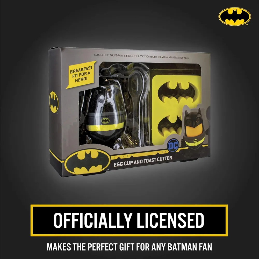Paladone Batman, juego de desayuno con huevera cuchara y cortador oficial