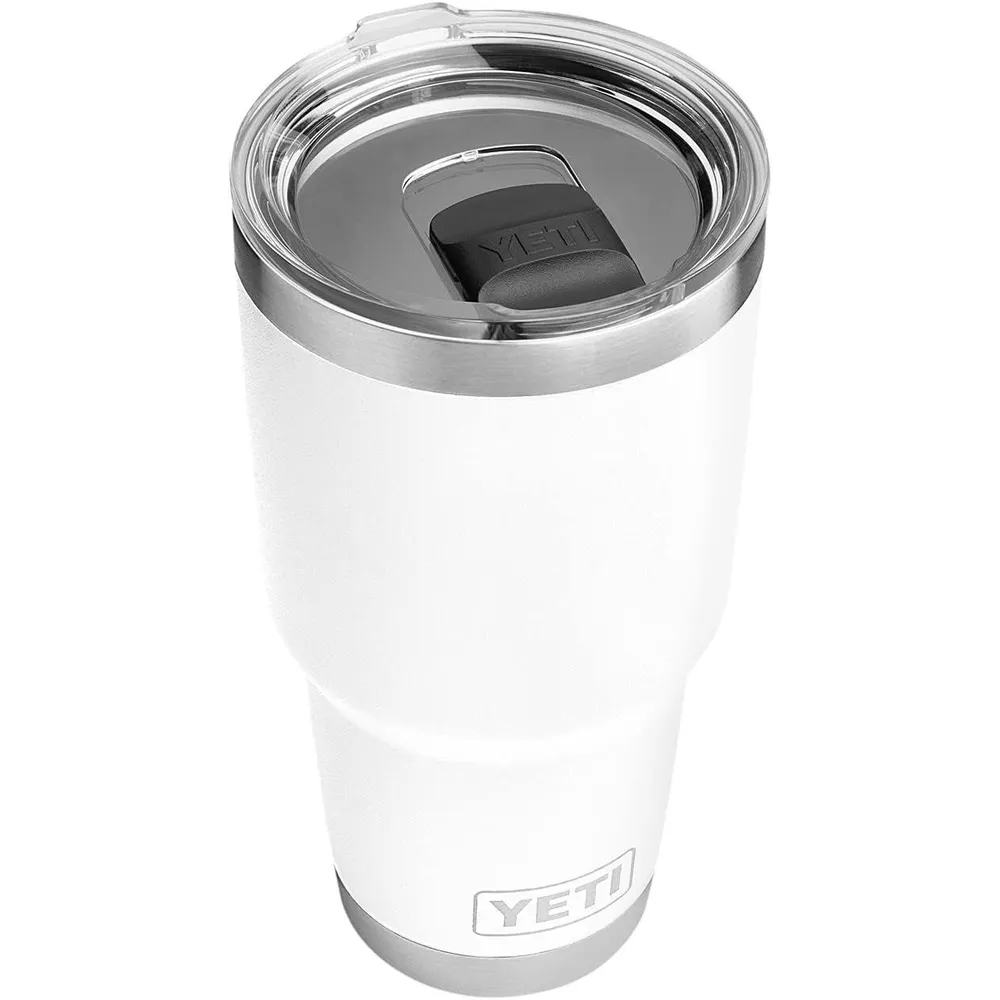 YETI Rambler Vaso de 30 oz de acero inoxidable y tapa MagSlider color blanco