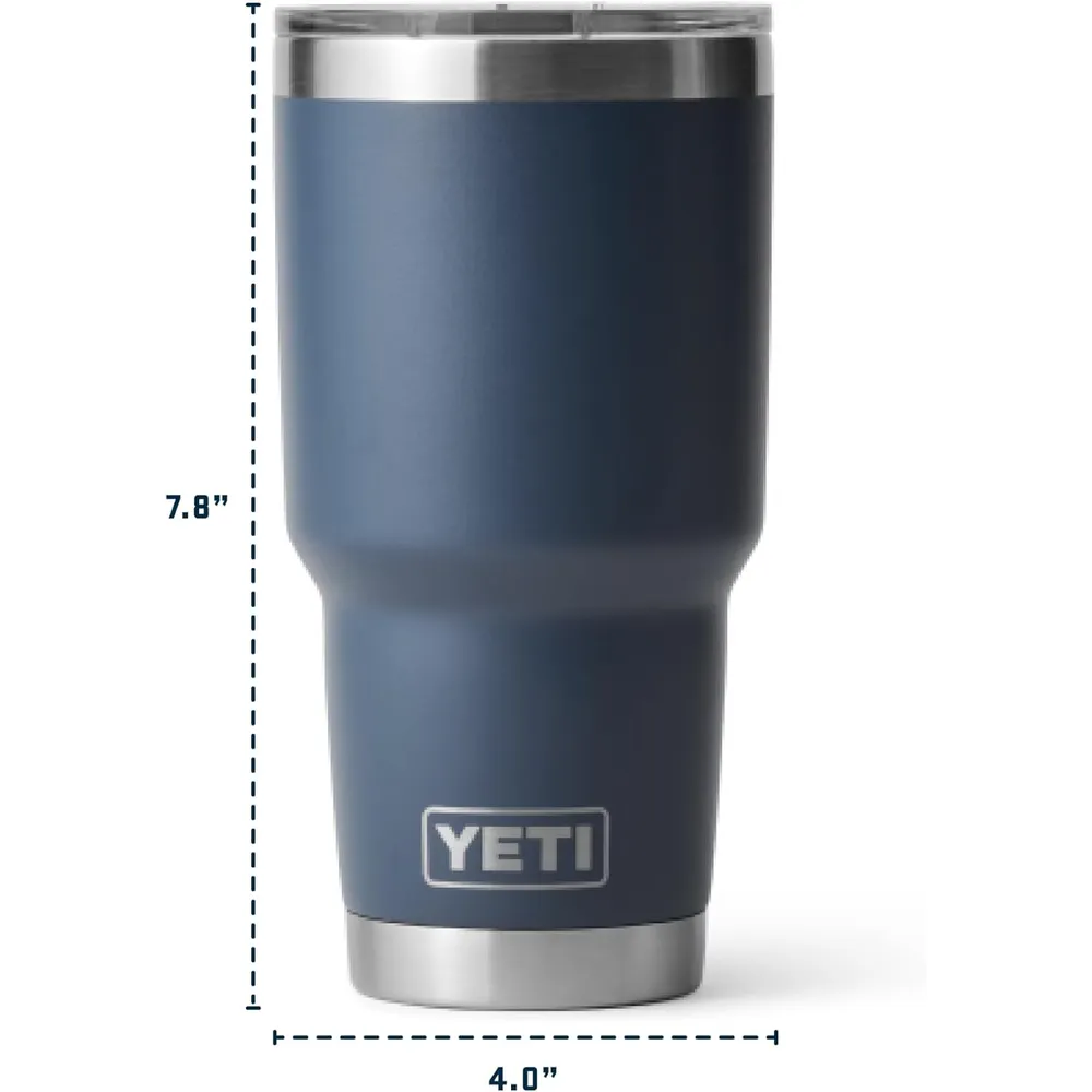 YETI Rambler Vaso de 30 oz de acero inoxidable y tapa MagSlider color blanco