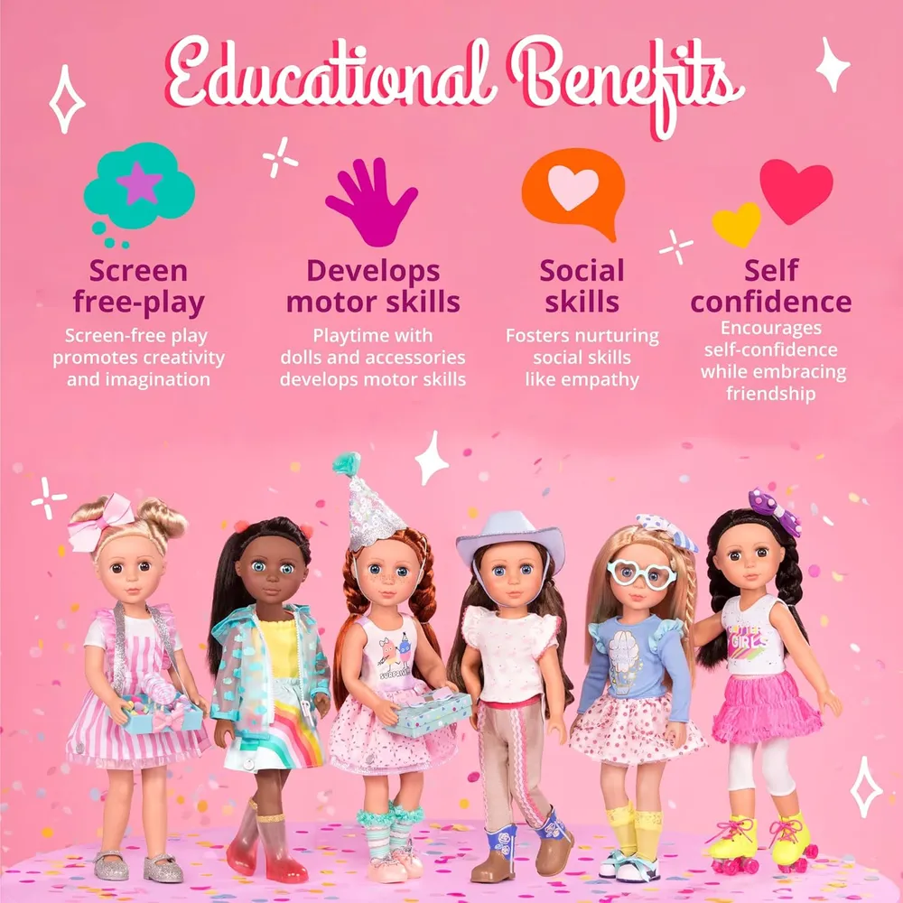 b07bq9xwvd_4_webp.webp GLITTER GIRLS pack de 2 muñecas de moda 14"/35 cm con accesorios
