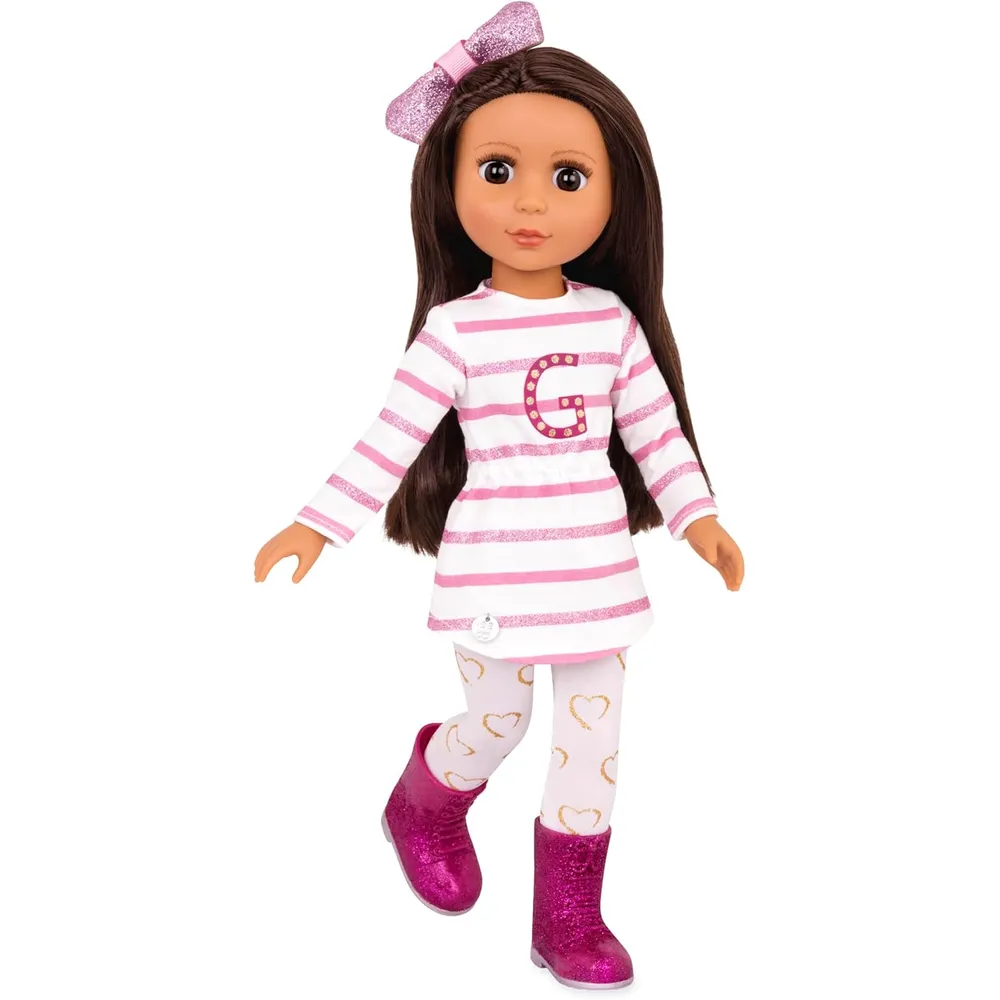 SARINIA muñeca con purpurina 14"/35 cm con accesorios