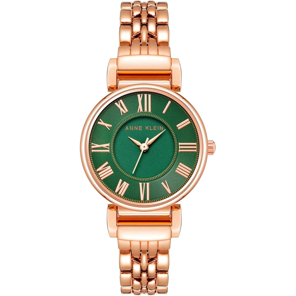 Anne Klein AK/2159SVSV reloj para mujer | 30 mm - Oro rosa/verde