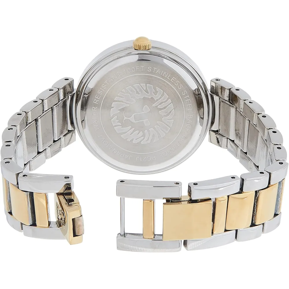 Anne Klein AK/1362GNRG reloj para dama con diamante genuino | 32 mm - Plateado/Dorado/azul marino